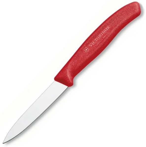 Victorinox Soyma Bıçağı 8cm Sivri Ağızlı Kırmızı ürün görseli 1