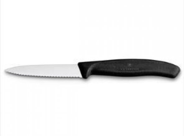 Victorinox Soyma Bıçağı 8cm Testere ve Sivri Ağızlı Siyah ürün görseli 1