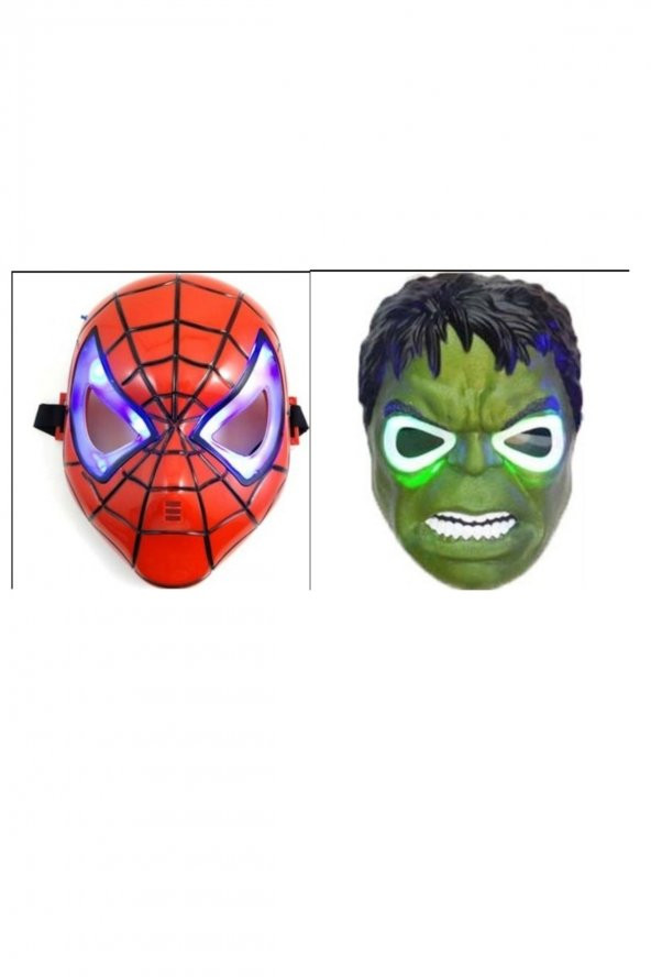 Hulk Ve Örümcek Adam Işıklı Maske 2li Set ürün görseli 1