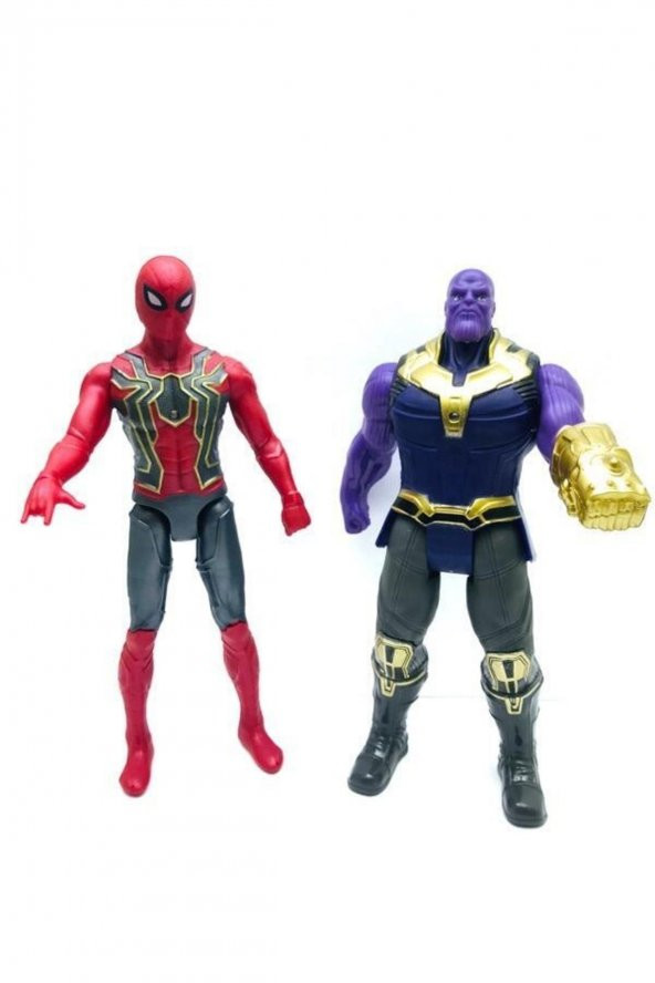 Spiderman & Thanos 2li Figür Işıklı Oyuncak Seti Örümcek Adam Thanos Karakter ürün görseli 1