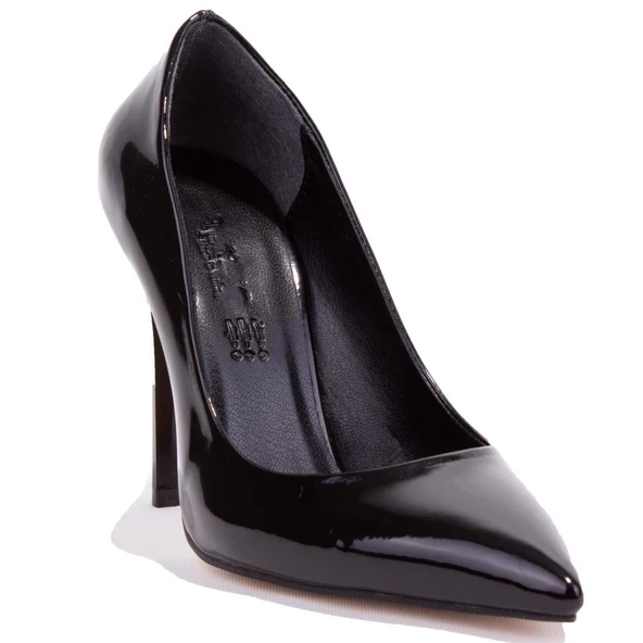 Dagoster DZA07-388460 Siyah Rugan 10,5 cm İnce Topuklu Stiletto Kadın Ayakkabı ürün görseli 1