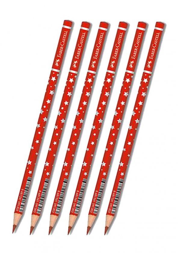 Kırmızı Başlık Kalemi Yıldız 6 Adet Faber Kırmızı Başlık Kalemi Yıldız Desenli ürün görseli 1