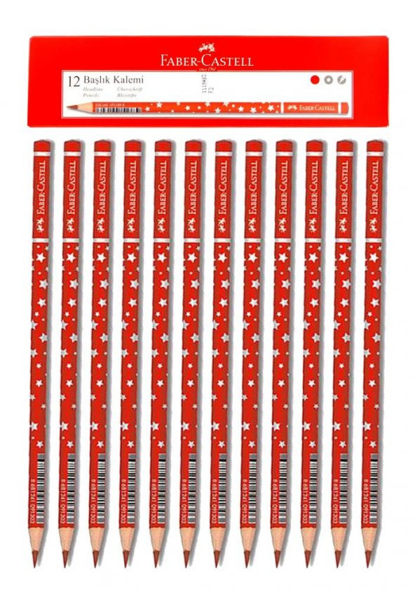 Kırmızı Başlık Kalemi Yıldız 12 Adet Faber Kırmızı Başlık Kalemi Yıldız Desenli ürün görseli 1