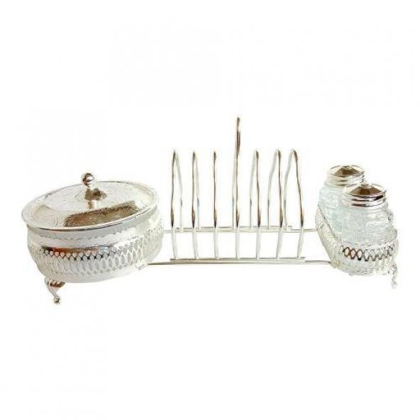 Lara Home 0-6034 Queen Anne İngiliz Gümüşü İki Bölmeli Sunum Set ürün görseli 1