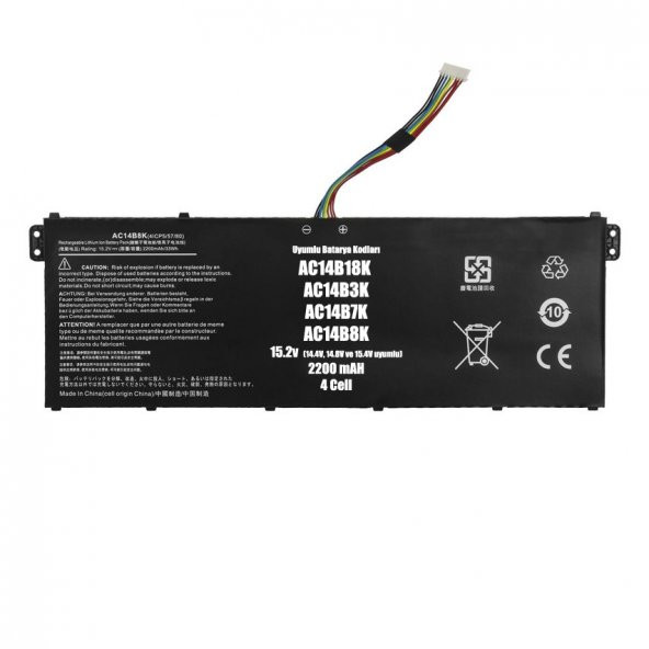 Acer Nitro 7 A715-75G-78BD Bataryası Pili Ver.2 4-Cell 15.2V ürün görseli 1