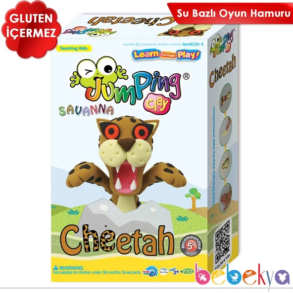 Jumping Clay Kendi Oyuncağını Kendin Yap Modelleme Oyun Hamuru Seti Cheetah ürün görseli 1