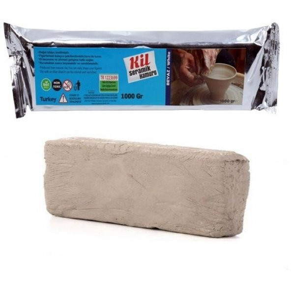 Hayal Sepeti Seramik Kil Hamuru Doğal beyaz 1000 gr. ürün görseli 1