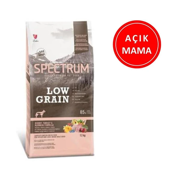 Spectrum Low Grain Hindi Tavşan ve Kabaklı Orta Irk Yetişkin Köpek Maması 1 Kg AÇIK ürün görseli 1