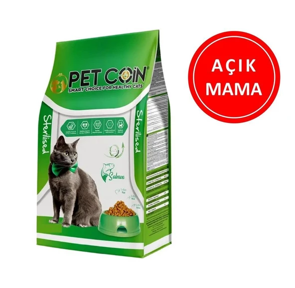 Petcoin Somon Etli Kısırlaştırılmış Kedi Maması 1 Kg AÇIK ürün görseli 1