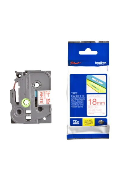 BROTHER TZE-242 (18MM) KIRMIZI LAMİNE ETİKET ürün görseli 1