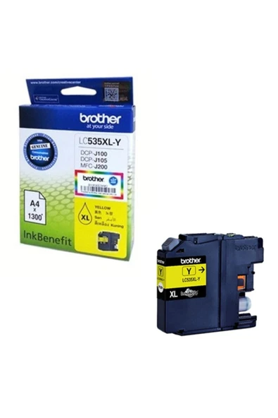 BROTHER LC535XLY SARI ORJİNAL KARTUŞ Yüksek Kapasite DCP-J105 / MFC-J200 ürün görseli 1