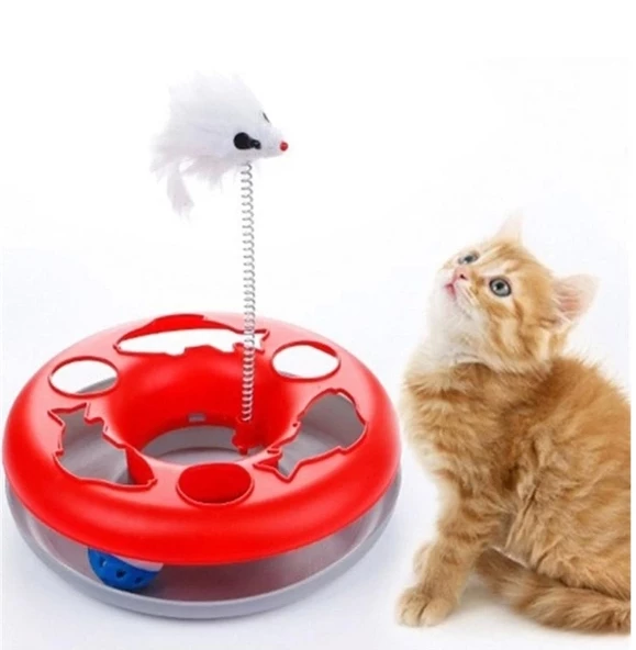 Yaylı Fareli Dönen Toplu Kedi Oyuncağı ürün görseli 1