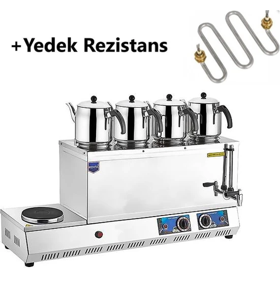 Remta Remta K33 85 Model Dört Demlikli Elektrikli Çay Kazanı 43LT + YEDEK REZİSTANS ürün görseli 1