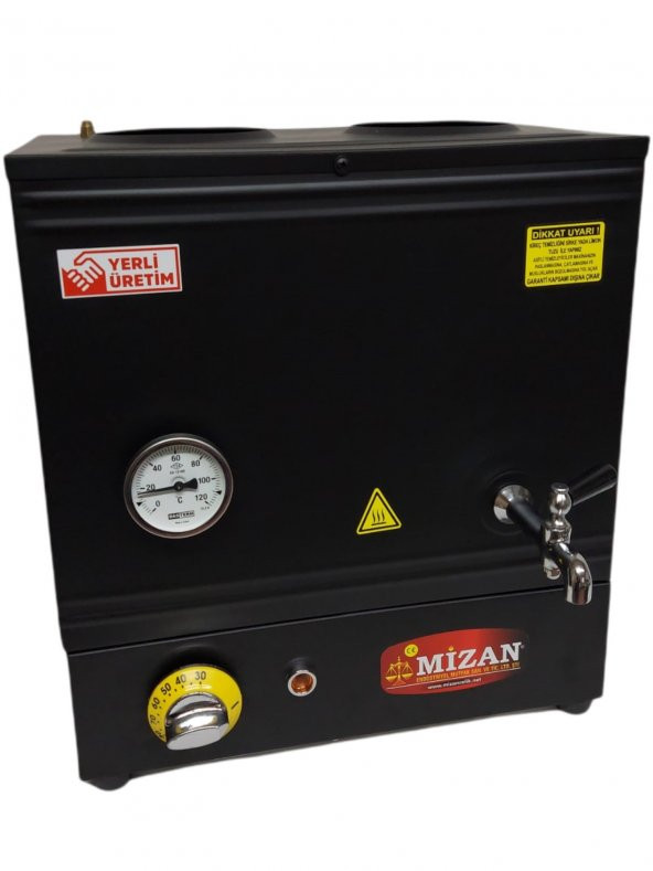Mizan MC217-SYH Çift Demlik 30 Lt. Pleytsiz Çay Kazanı - Elektrikli Siyah Kahveci Ocağı ürün görseli 1