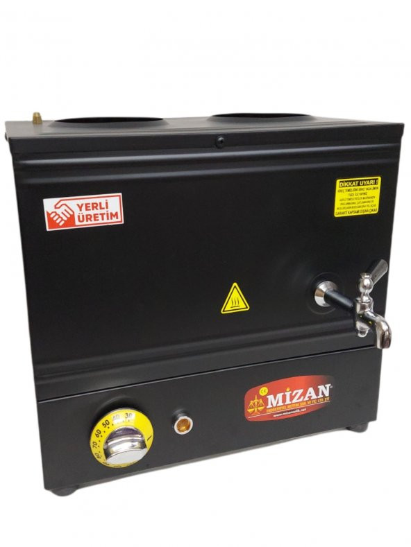 Mizan MC216-SYH Çift Demlik 20 Lt. Pleytsiz Çay Kazanı - Elektrikli Siyah Kahveci Ocağı ürün görseli 1