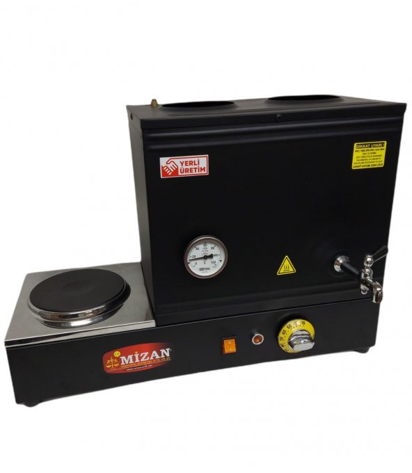 Mizan MC207-SYH Çift Demlik 30 Lt. Pleytli Çay Kazanı - Elektrikli Siyah Kahveci Ocağı ürün görseli 1