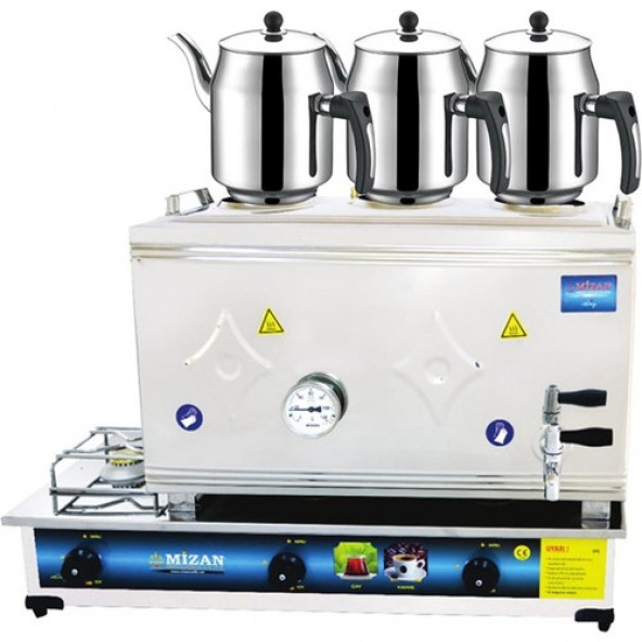 Mizan Mizan MC104 Çay Kazanı LPG TÜPLÜ Üç Demlik Kahveci Ocağı 40 Lt + 3 DEMLİK ürün görseli 1