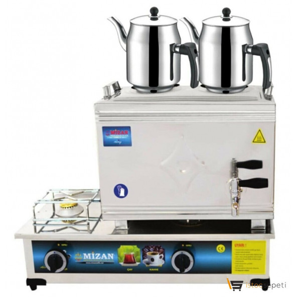 Mizan Mizan MC102 Çay Kazanı LPG TÜPLÜ Çift Demlik Kahveci Ocağı 20 Lt  + 2 DEMLİK ürün görseli 1