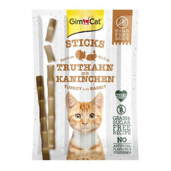 GimCat Sticks Hindili & Tavşanlı Kedi Ödül Çubukları 4 Parça ürün görseli 1