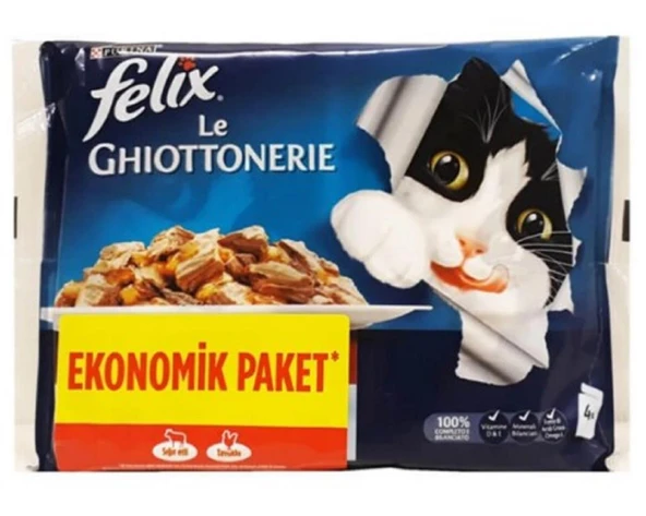 Felix Sığır ve Tavuk Yaş Kedi Maması 4 Al 3 Öde ürün görseli 1