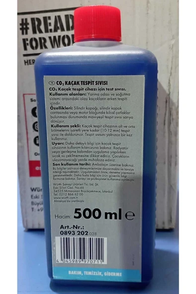 Würth Co2 Kaçak Tespit Test Sıvısı 500 ml - Resim 3
