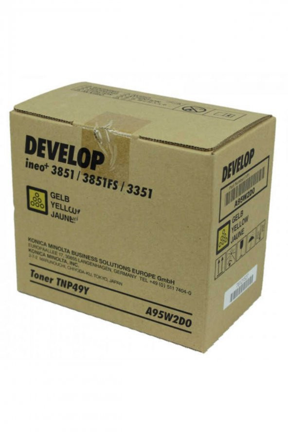 Develop TNP49Y Sarı Orjinal Toner Ineo +3851, +3851FS, +3351 (A95W2D0) ürün görseli 1