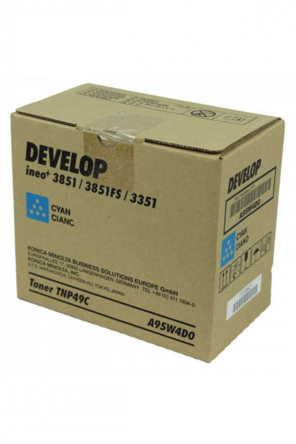 Develop TNP49C Mavi Orjinal Toner Ineo +3851, +3851FS, +3351 (A95W4D0) ürün görseli 1