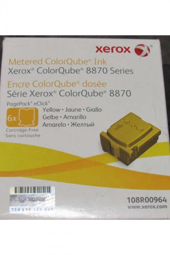 XEROX ColorQube 8870 108R00964 SARI KATI MÜREKKEP TONER - 6LI PAKET ürün görseli 1