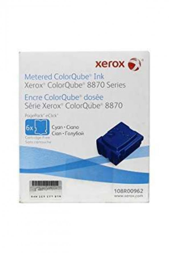 XEROX ColorQube 8870 108R00962 MAVİ KATI MÜREKKEP TONER - 6LI PAKET ürün görseli 1