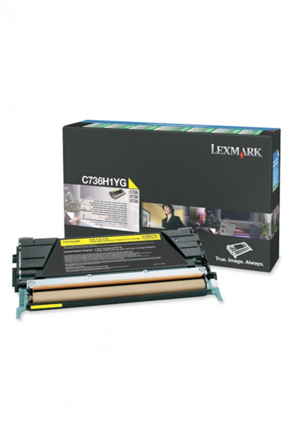 LEXMARK C736 C736H1YG SARI ORJİNAL TONER-C736 / X736 / X738 ürün görseli 1
