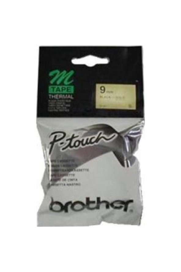 BROTHER M-821 Altın Üzerine Siyah P-Touch Etiket 9mm PT-55 / PT-60 / PT-80 ürün görseli 1
