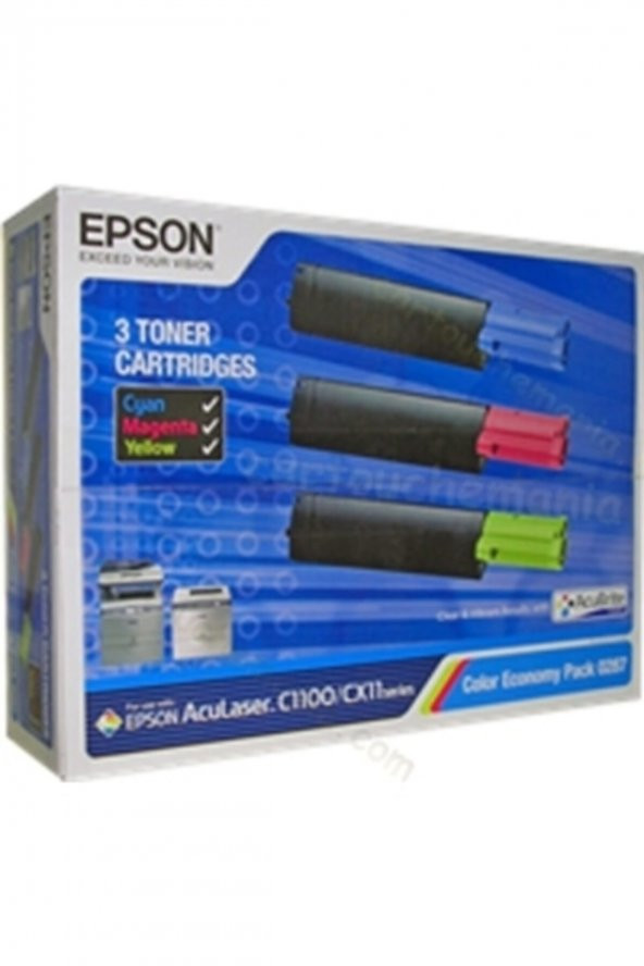 EPSON C1100/CX11 S050287 3 RENK EKONOMİK ORJİNAL TONER-C/M/Y ürün görseli 1