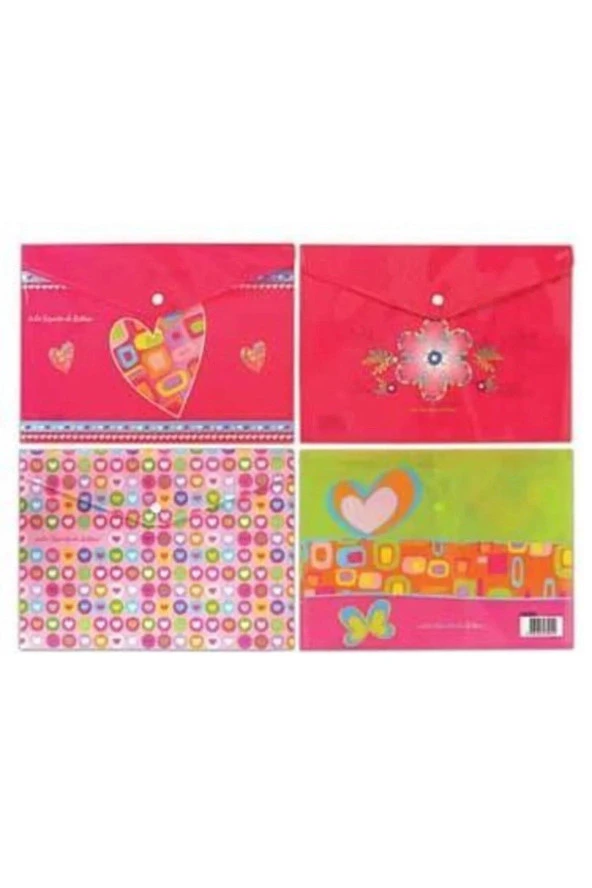 Noki Baskılı Çıtçıtlı Evrak Zarfı Kız Özel Karışık Desenli (12 Li Paket) ürün görseli 1