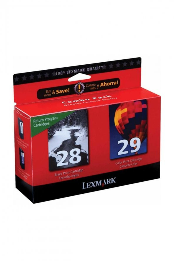 LEXMARK 28-29 18C1520E Siyah + Renkli ORJİNAL KARTUŞ ürün görseli 1