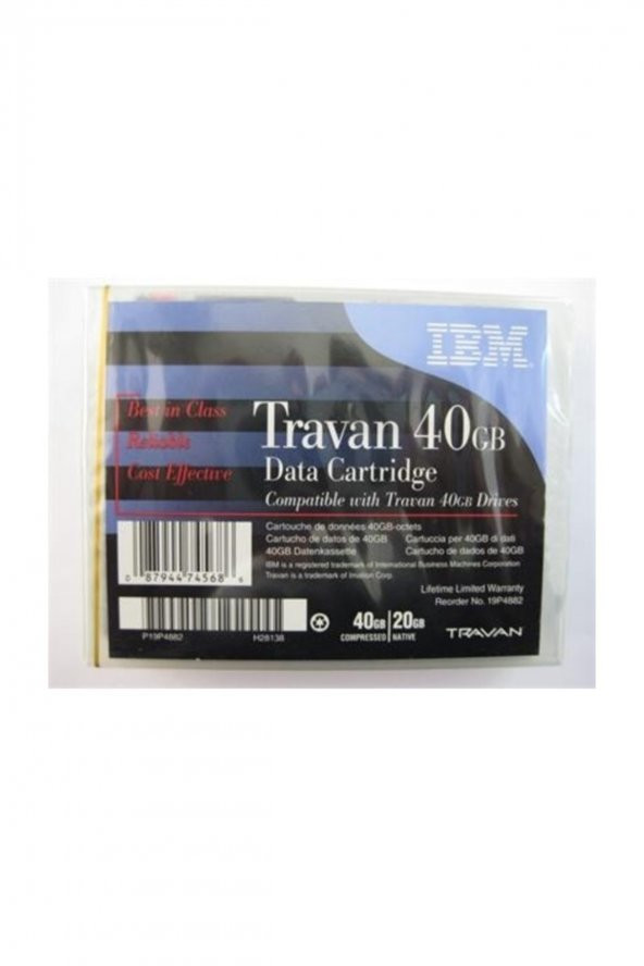 IBM 19P4882 Travan TR-7 NS40, 20Gb/40Gb, 228m DATA KARTUŞ ürün görseli 1