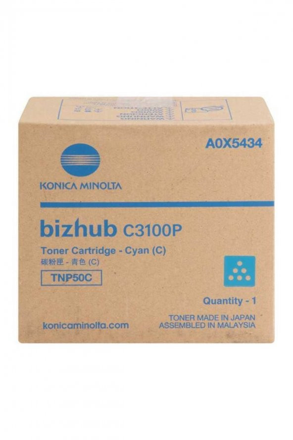 Konica Minolta BizHub TNP50C C3100P Mavi Orjinal Toner (A0X5454) ürün görseli 1