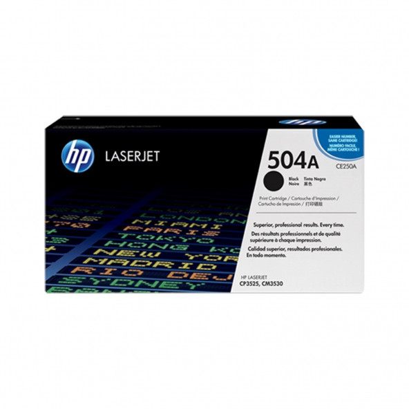 HP CE250A (504A) SİYAH ORJİNAL TONER CP3525 / CM3530 ürün görseli 1