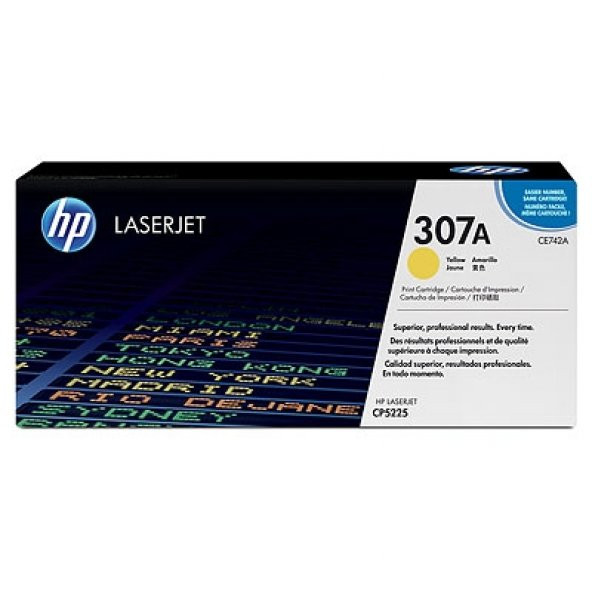 HP CE742A (307A) SARI ORJİNAL TONER - HP CP5225 ürün görseli 1