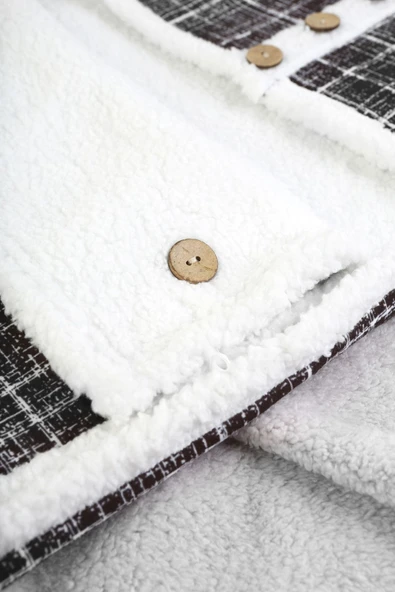 Bebek Dış Kundak Battaniyesi Uyku Tulumu Bebek Arabası Puset Minderi Örtüsü Fluffy Battaniye Bb-506 ürün görseli 1