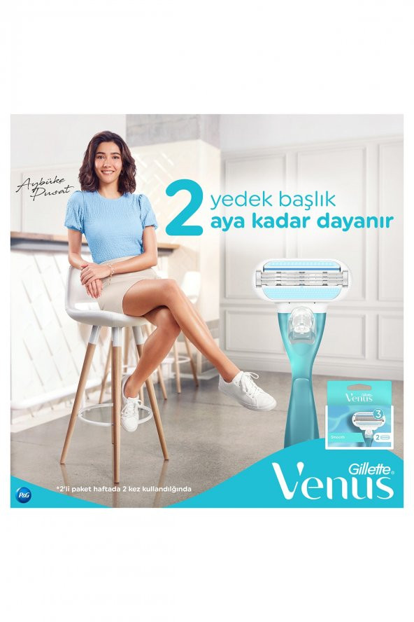 Gillette Venus Smooth Kadın Tıraş Bıçağı 2li - Resim 7