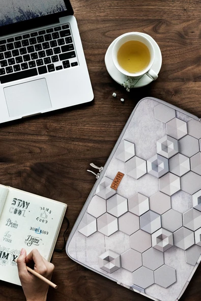 Easy Case 14 Inç Laptop Çantası Notebook Kılıfı Hexagon ürün görseli 1