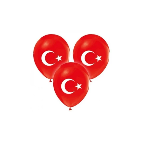 Gemar Türk Bayraklı Baskılı Balon 100 Adet ürün görseli 1