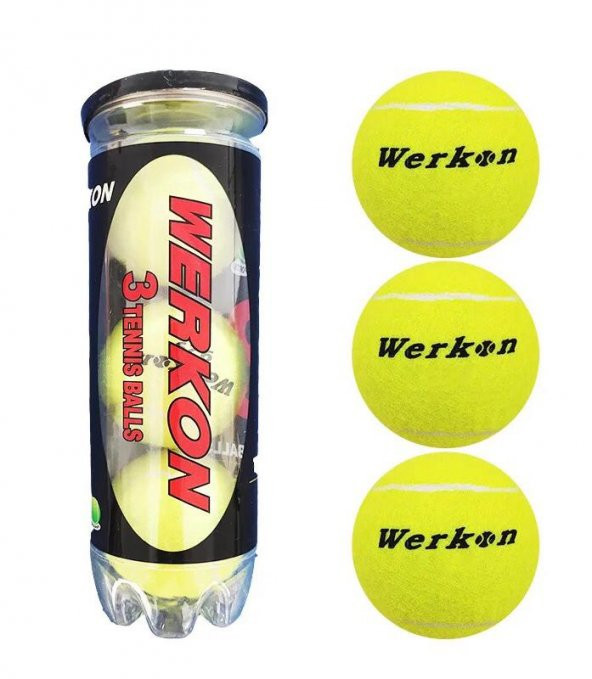 Werkon 3Lü Tenis Topu Vakumlu Ambalajda ürün görseli 1