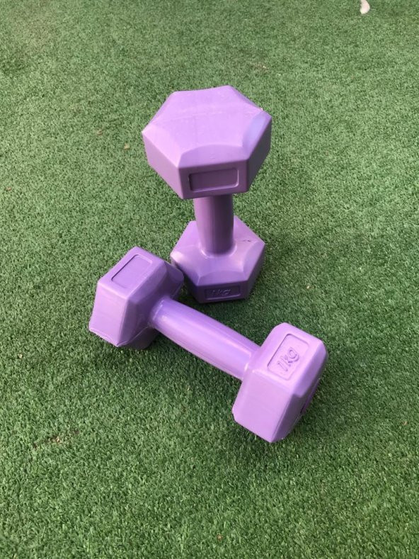Leyaton Leyayon 1 Kg X 2 Adet Dambıl Vinyl Kaplı Dumbell Ağırlık - Mor Renk ürün görseli 1