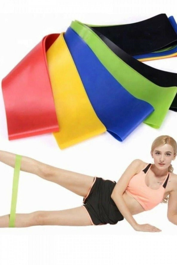 Leyaton Pilates Bandı Plates Egzersiz Direnç Lastiği 5li Set ürün görseli 1