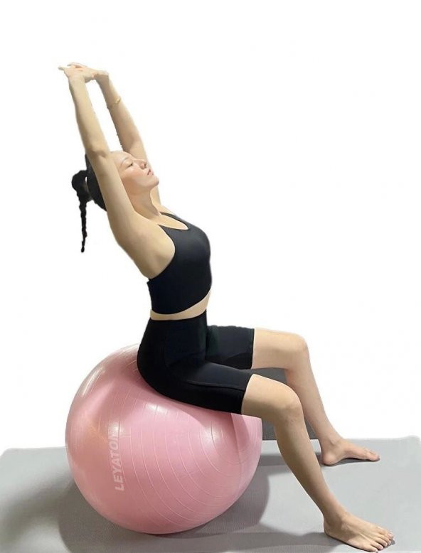 Leyaton 65 Cm Fitilli Pilates Topu Dayanıklı Yüksek Kalite Pilates Topu Pompa Hediye ürün görseli 1