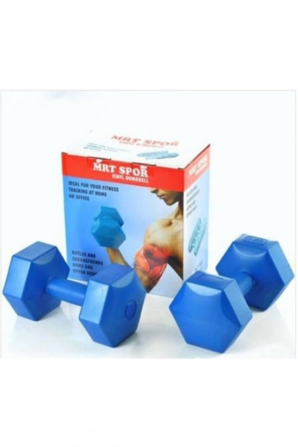 MRT SPORT 10kg Çift Ucuz Plastik Kaplı Dambıl Seti 10x2 ürün görseli 1