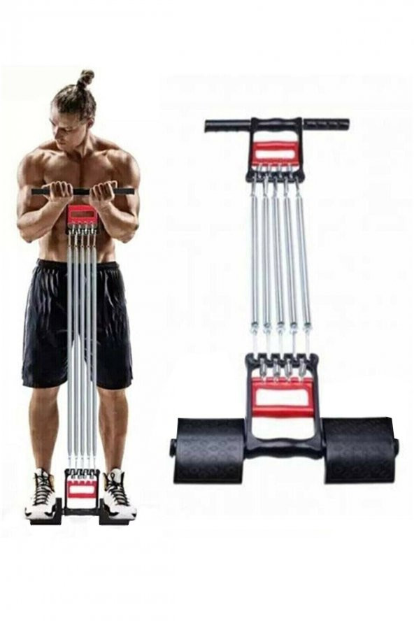 Leyaton El Ayak Göğüs Yayı Çelik Yay Spor Aleti 5 Kademe Sertlik Ayarlanabilir Lyt.2234 ürün görseli 1