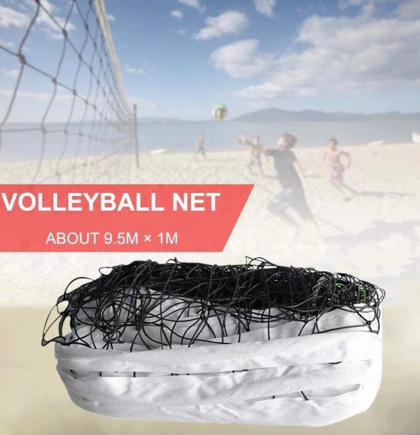 Mrt Mrt 9.5 Metre Taşınabilir Pratik Ve Profesyonel Voleybol Filesi Beach&Okul&Sahil&Otel Tipi ürün görseli 1