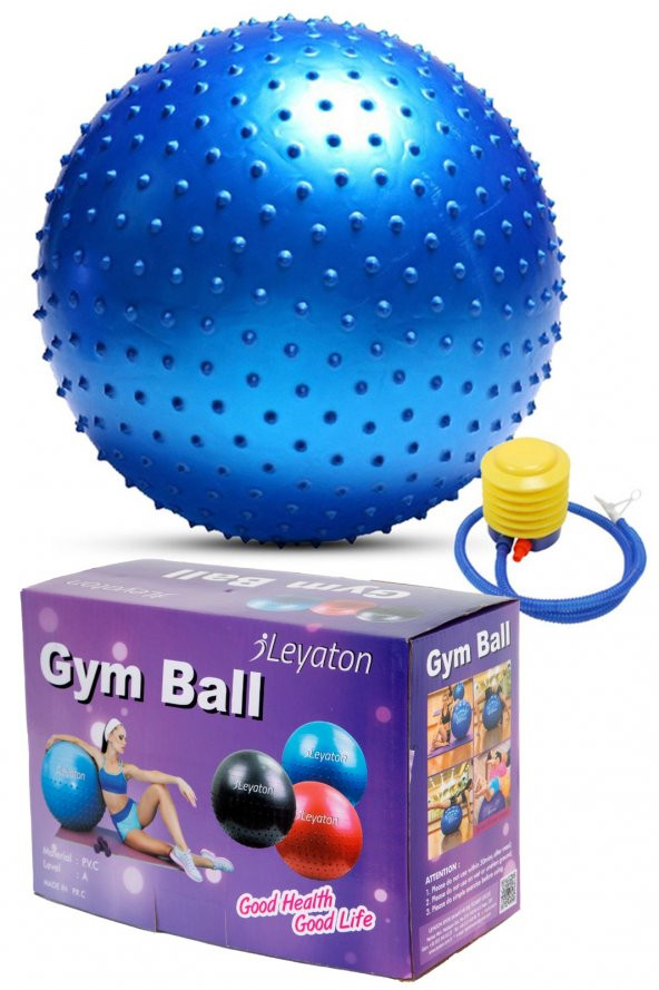 Dikenli Yoga Pilates Aeorobik Jimnastik Topu 65 Cm Mavi LYT10481 ürün görseli 1